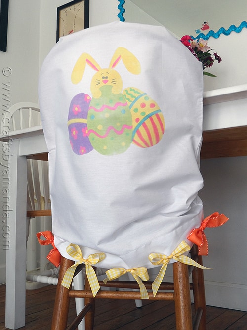 Easter Egg and Bunny Chair Cover from CraftsbyAmanda.com @amandaformaro