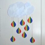 Rainbow Crafts: Cloud and Rainbow Raindrops from CraftsbyAmanda.com @amandaformaro