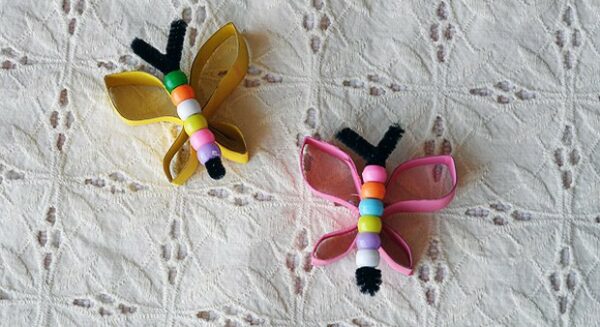 Butterfly Craft: From Cardboard Tubes and Beads
