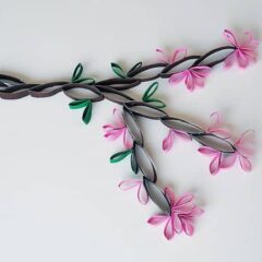 Cardboard Tube Wall Art: Cherry Blossoms from CraftsbyAmanda.com @amandaformaro