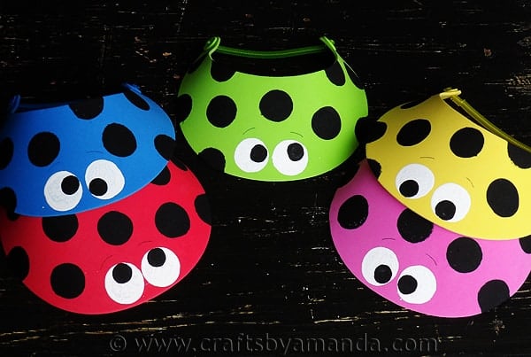 Ladybug Sun Visors by CraftsbyAmanda.com @amandaformaro