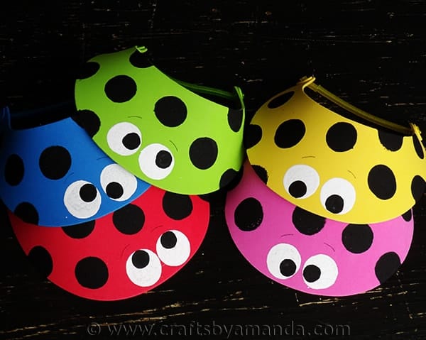 Ladybug Sun Visors by CraftsbyAmanda.com @amandaformaro