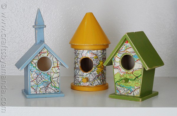 Road Map Birdhouses from CraftsbyAmanda.com @amandaformaro