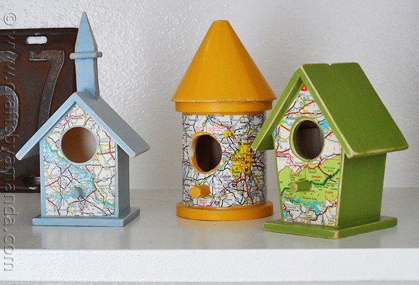 Road Map Birdhouses from CraftsbyAmanda.com @amandaformaro