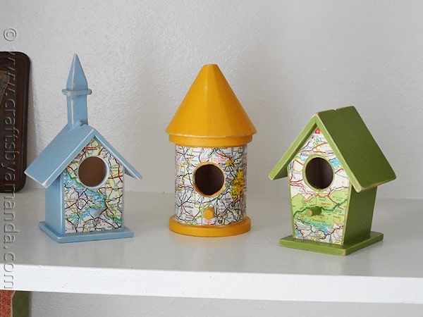 Road Map Birdhouses from CraftsbyAmanda.com @amandaformaro