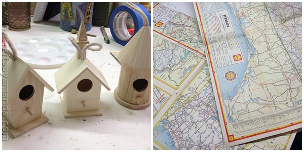 Road Map Birdhouses from CraftsbyAmanda.com @amandaformaro