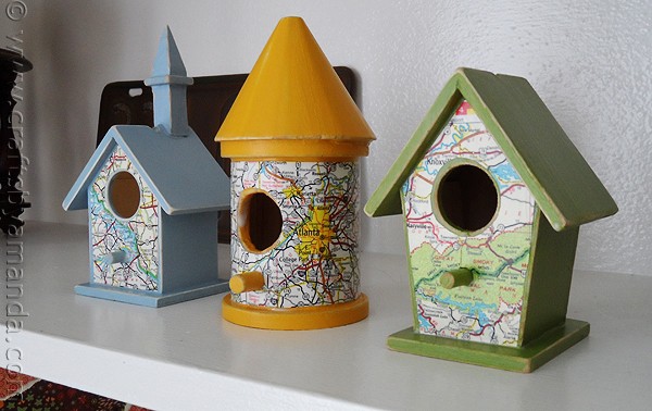 Road Map Birdhouses from CraftsbyAmanda.com @amandaformaro