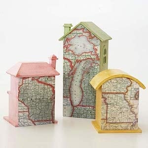 inspiration for Road Map Birdhouses from CraftsbyAmanda.com @amandaformaro