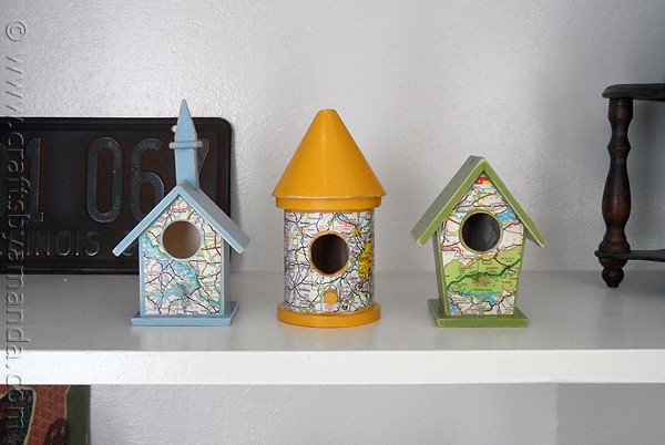 Road Map Birdhouses from CraftsbyAmanda.com @amandaformaro