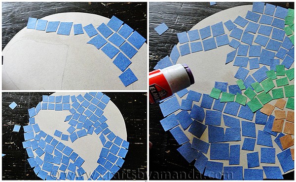Artesanía del Día de la Tierra: Mosaico de la Tierra por CraftsbyAmanda.com @amandaformaro