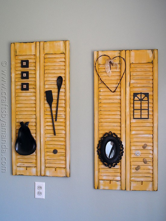 Makeover: Distressed Shutters at CraftsbyAmanda.com @amandaformaro