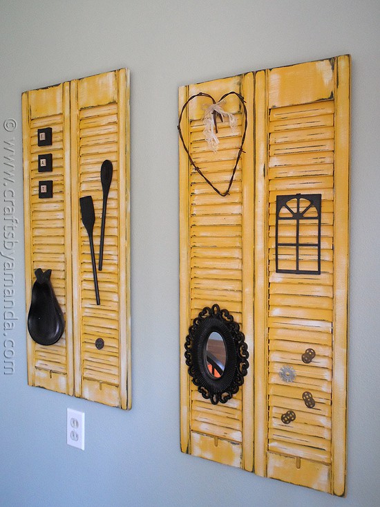 Makeover: Distressed Shutters at CraftsbyAmanda.com @amandaformaro