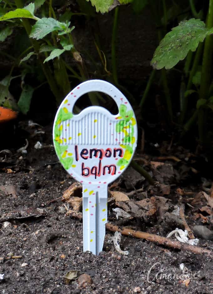 Recycled Key Garden Markers Lemon Balm