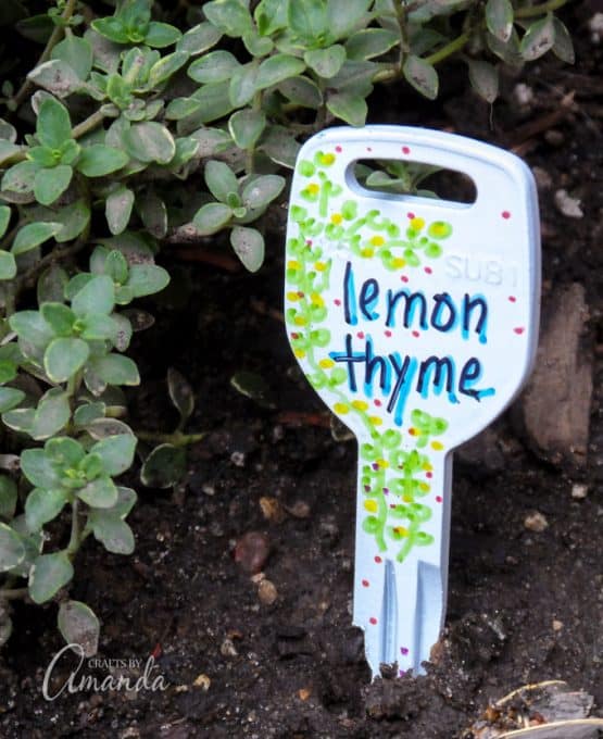 Recycled Key Garden Markers an easy recycled craft for the garden!