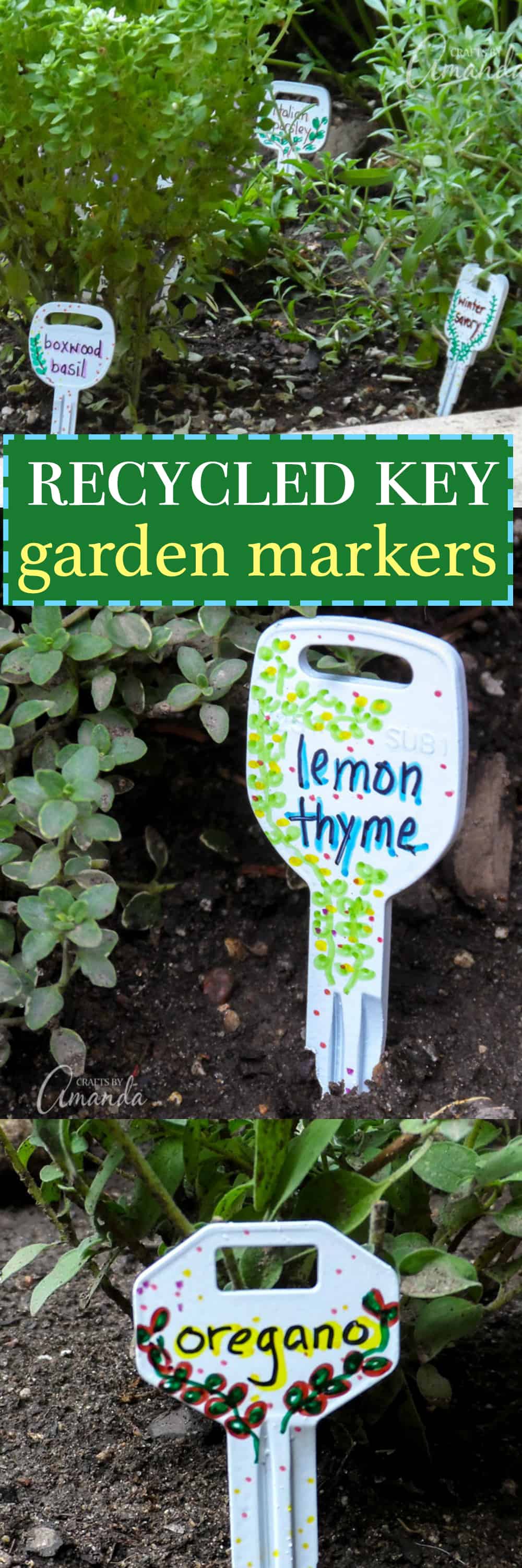 Recycled Key Garden Markers an easy recycled craft for the garden!