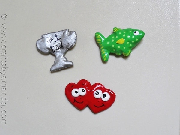 Salt Dough Father's Day Magnets by CraftsbyAmanda.com @amandaformaro