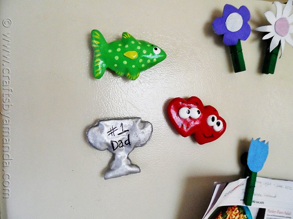 Salt Dough Father's Day Magnets by CraftsbyAmanda.com @amandaformaro