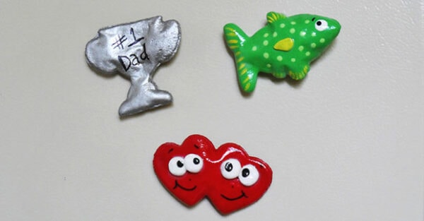 Salt Dough Father's Day Magnets - Crafts by Amanda