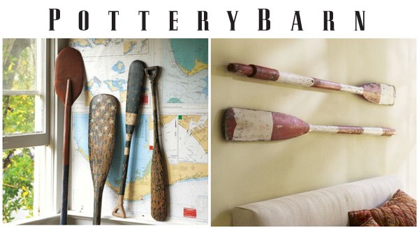 Pottery Barn Inspired Weathered Painted Oar by CraftsbyAmanda.com @amandaformaro