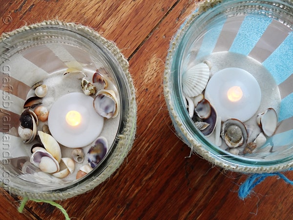 Striped Beach Luminaries at CraftsbyAmanda.com @amandaformaro