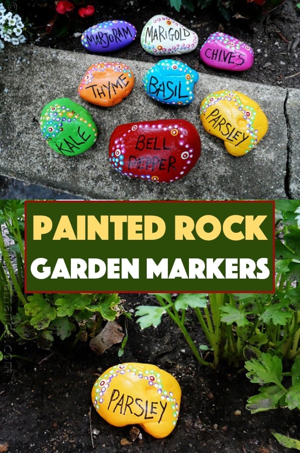 Rock Garden Markers: paint rocks to make markers for your plants