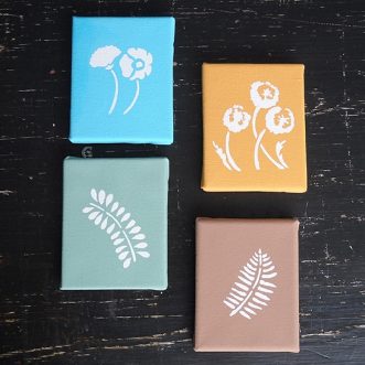 Stenciled Botanicals on Canvas by CraftsbyAmanda.com @amandaformaro