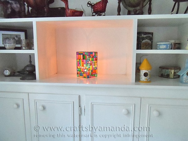 Faux Stained Glass Mosaic Luminary by @amandaformaro CraftsbyAmanda.com