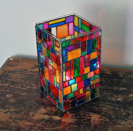 Faux Stained Glass Mosaic Luminary by @amandaformaro - Crafts by Amanda