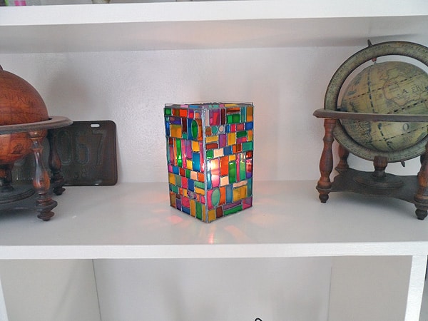 Faux Stained Glass Mosaic Luminary by @amandaformaro - Crafts by Amanda