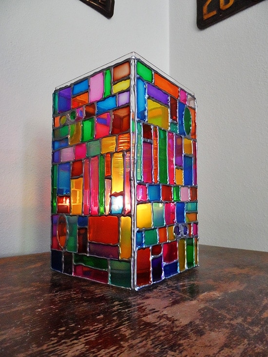 Faux Stained Glass Mosaic Luminary by @amandaformaro - Crafts by Amanda