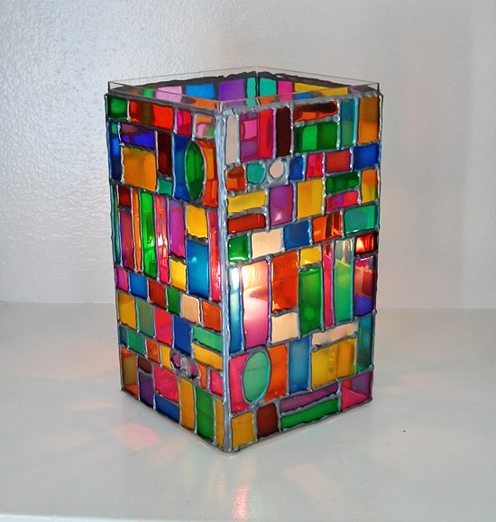 Faux Stained Glass Mosaic Luminary by @amandaformaro - Crafts by Amanda