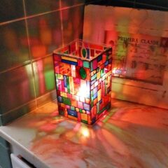 Faux Stained Glass Mosaic Luminary by @amandaformaro - Crafts by Amanda