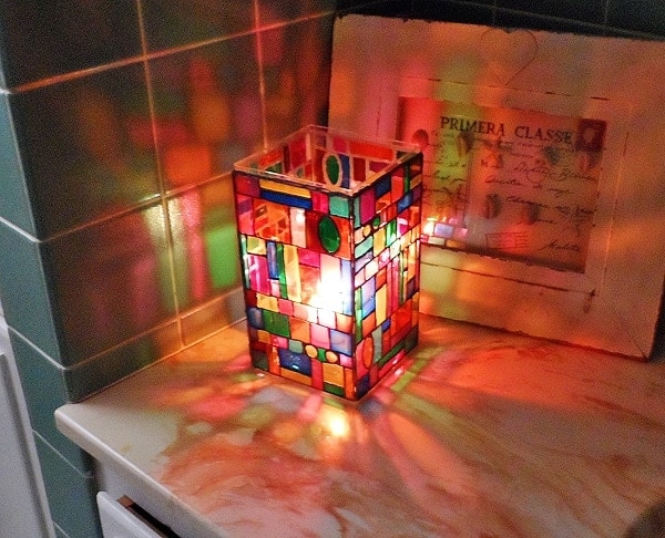 Faux Stained Glass Mosaic Luminary