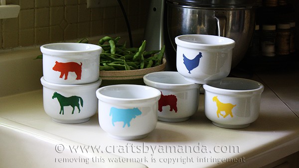 Farm Animal Bowls @amandaformaro Crafts by Amanda