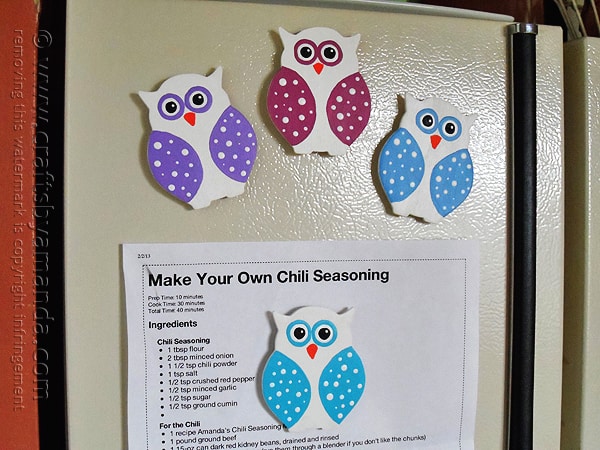Polka Dotted Owl Magnets @amandaformaro Crafts by Amanda
