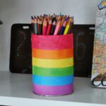 Rainbow Pencil Holder Can @amandaformaro Crafts by Amanda