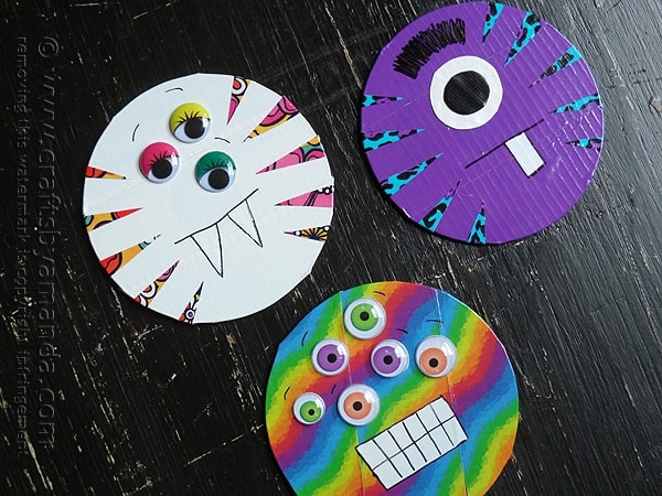 Duck Tape CD/DVD Monsters @amandaformaro Crafts by Amanda