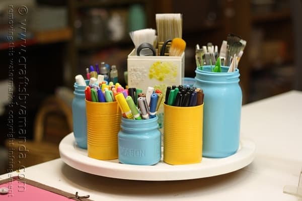 Craft room lazy susan makeover