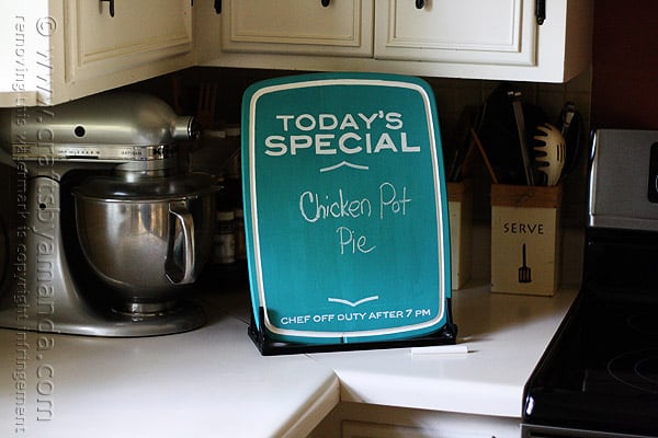 Chalkboard Menu from an Upcycled Cutting Board by @amandaformaro Crafts by Amanda