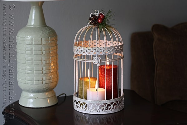 Glitter Candles in a Bird Cage @amandaformaro Crafts by Amanda