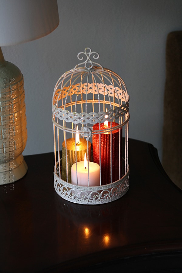 Glitter Candles in a Bird Cage @amandaformaro Crafts by Amanda