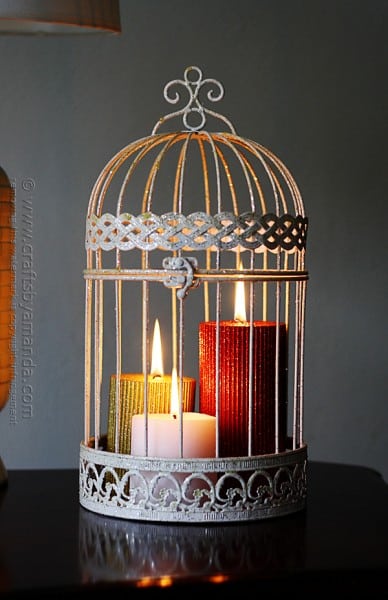 Glitter Candles in a Bird Cage - Crafts by Amanda