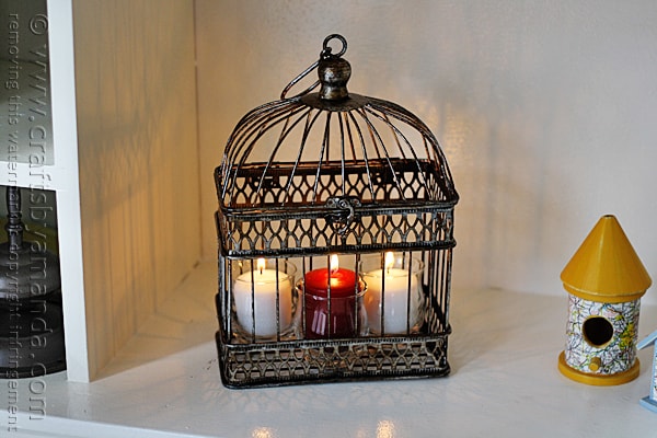 Glitter Candles in a Bird Cage @amandaformaro Crafts by Amanda