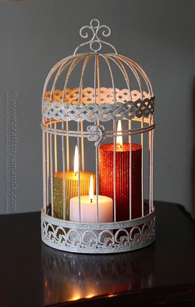 Glitter Candles in a Bird Cage - Crafts by Amanda