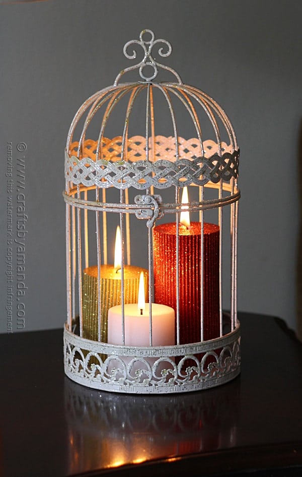 Glitter Candles in a Bird Cage Crafts by Amanda