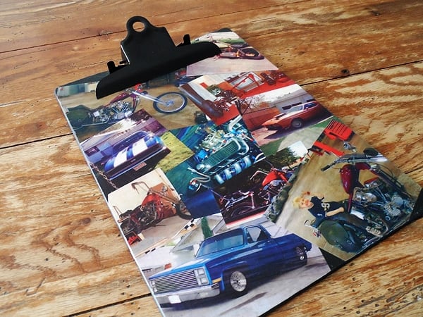 Mod podge photo collage clipboard