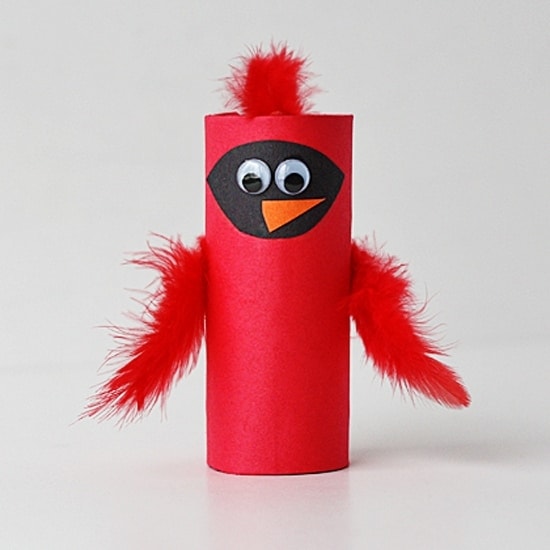 Cardboard Tube Cardinal @amandaformaro Crafts by Amanda