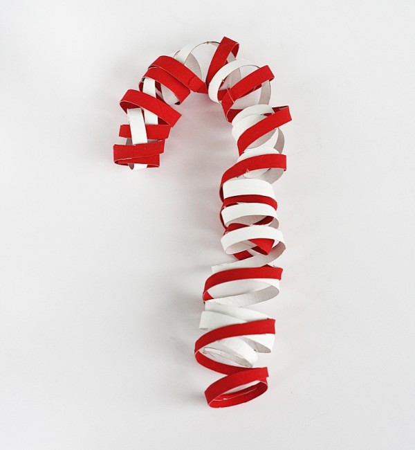 Coiled Cardboard Tube Candy Cane @amandaformaro Crafts by Amanda