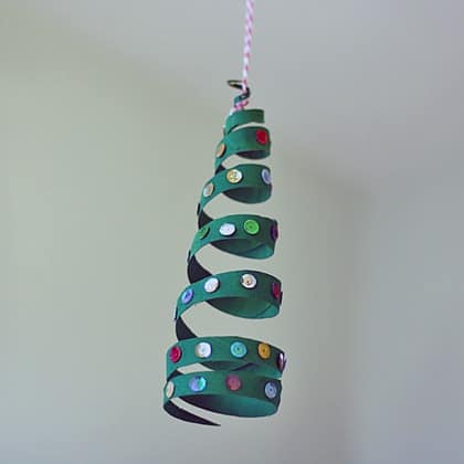 Cardboard Tube Coiled Christmas Tree @amandaformaro Crafts by Amanda