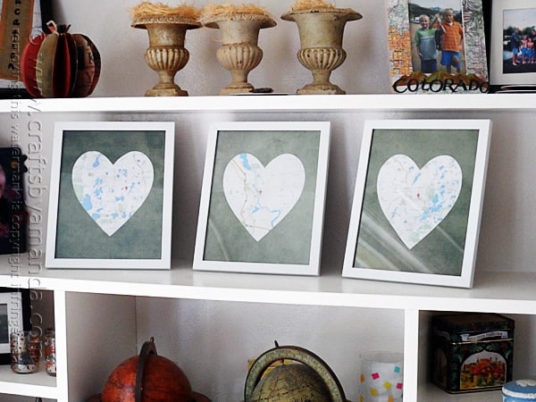 Framed Heart Maps @amandaformaro Crafts by Amanda